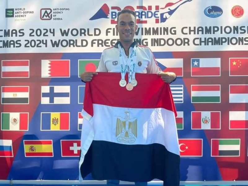 لاعب القوات المسلحة محمد طارق يحقق إنجازاً رياضياً في بطولة العالم للسباحة