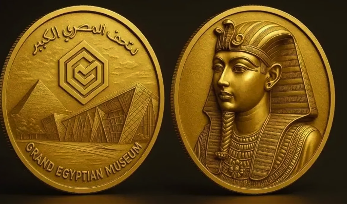 مصلحة سك العملة تصدر عملات تذكارية من خام الذهب والفضة توثق معالم المتحف المصري الكبير